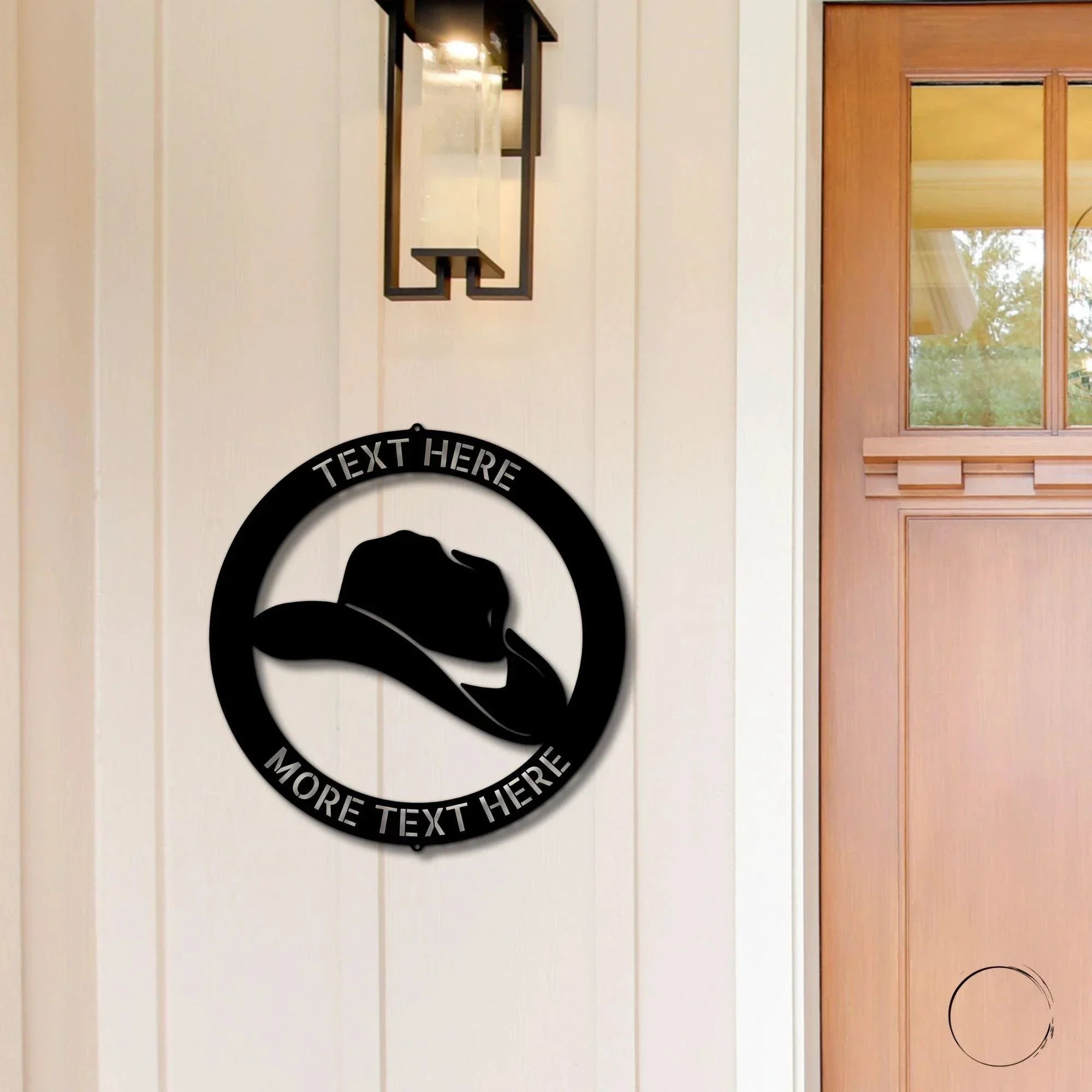 Cowboy Hat Personalized Name Indoor Outdoor Steel Wall Sign Metal Art