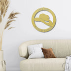 Cowboy Hat Personalized Name Indoor Outdoor Steel Wall Sign Metal Art