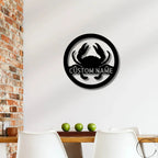 Crab Personalized Name Steel Wall Sign Custom Metal Art