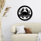 Crab Personalized Name Steel Wall Sign Custom Metal Art