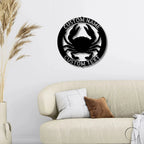 Crab Ring Monogram Personalized Steel Wall Sign Art