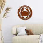 Crab Ring Monogram Personalized Steel Wall Sign Art