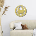 Crab Ring Monogram Personalized Steel Wall Sign Art