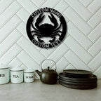 Crab Ring Monogram Personalized Steel Wall Sign Art