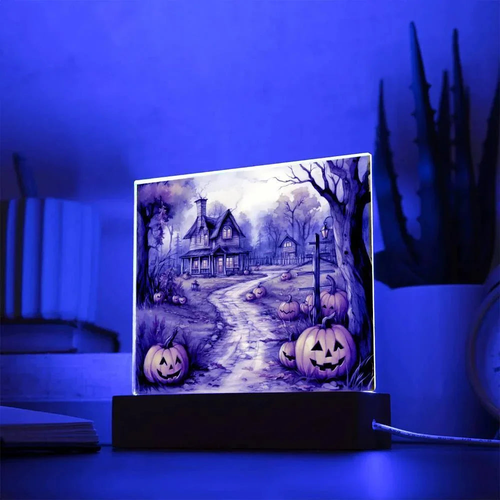 Creepy Halloween Mansion Acrylic Art