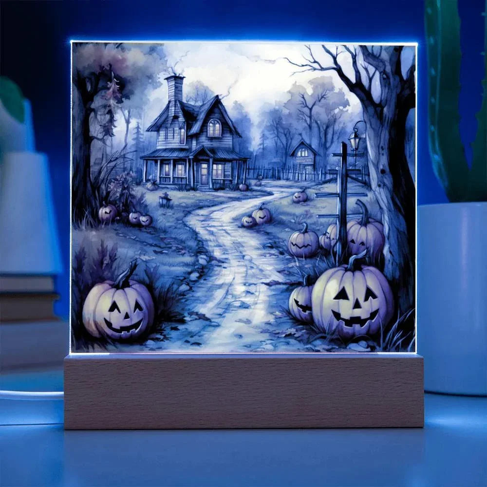 Creepy Halloween Mansion Acrylic Art