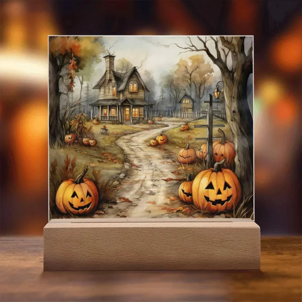 Creepy Halloween Mansion Acrylic Art
