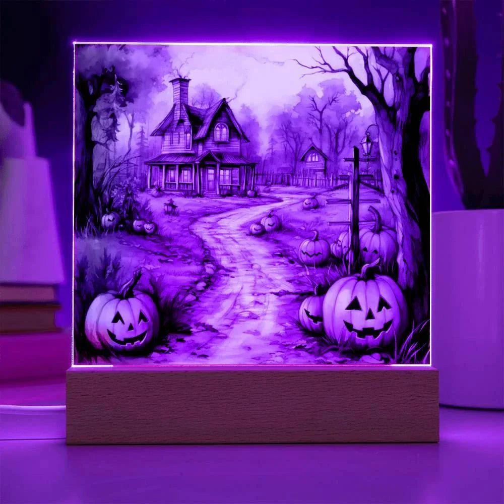 Creepy Halloween Mansion Acrylic Art