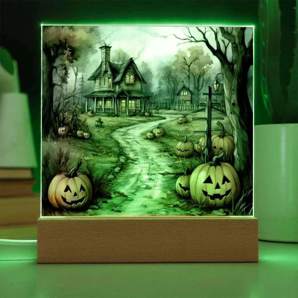 Creepy Halloween Mansion Acrylic Art