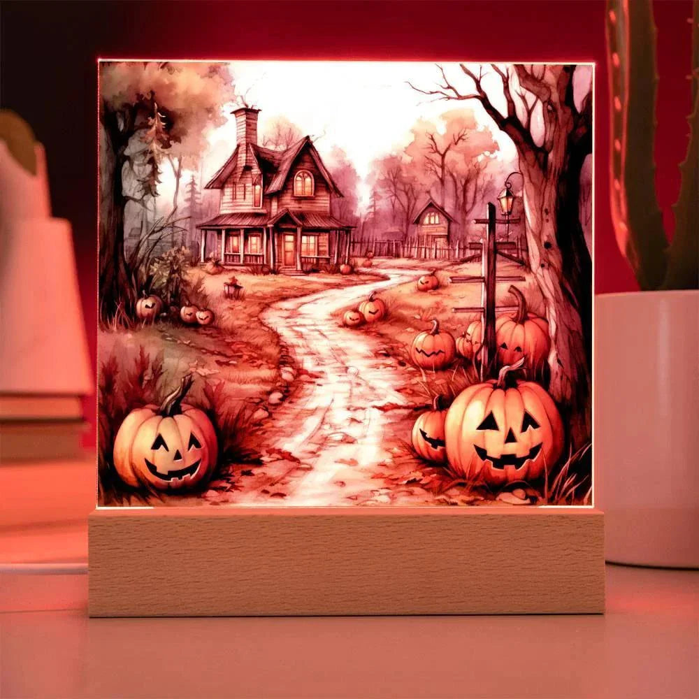 Creepy Halloween Mansion Acrylic Art