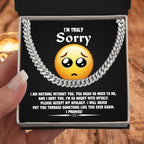 Apology Gift for Him-Sorry, Accept My Apology-Cuban Link Chain Necklace