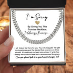 Apology Gift for Him “I’m Truly Sorry” Cuban Chain Necklace with Message Card | Forgiveness Jewelry for Him