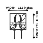 Custom Address Name Initial Square Monogram Steel Yard Garden Lawn Stake