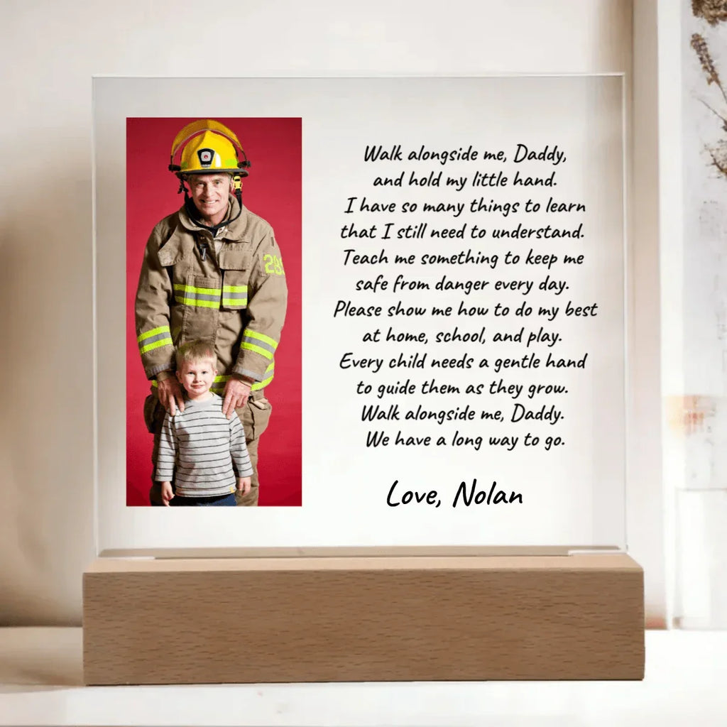 Custom Photo Upload Acrylic Plaque Walk With Me Daddy