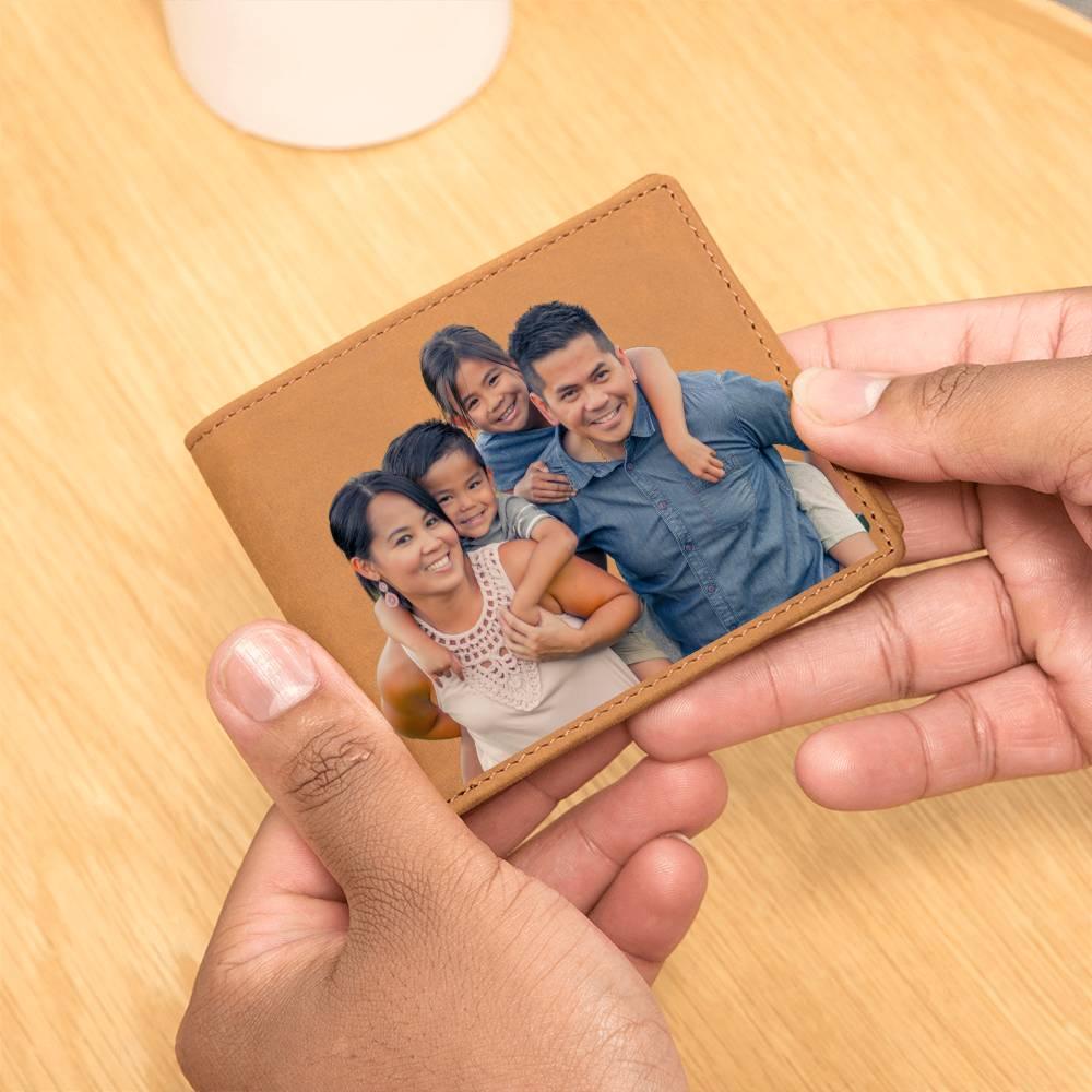 Custom Photo Upload Graphic Leather Bifold Wallet - Mallard Moon Gift Shop