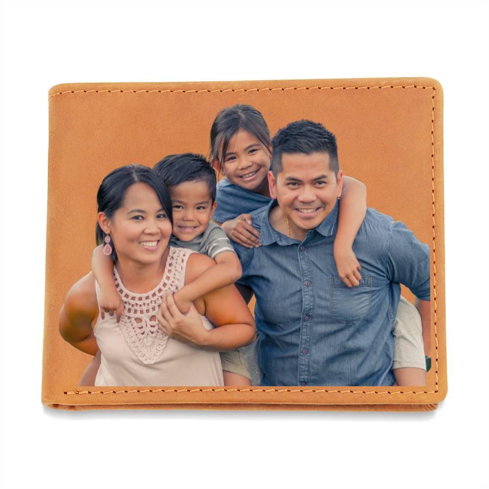Custom Photo Upload Graphic Leather Bifold Wallet - Mallard Moon Gift Shop