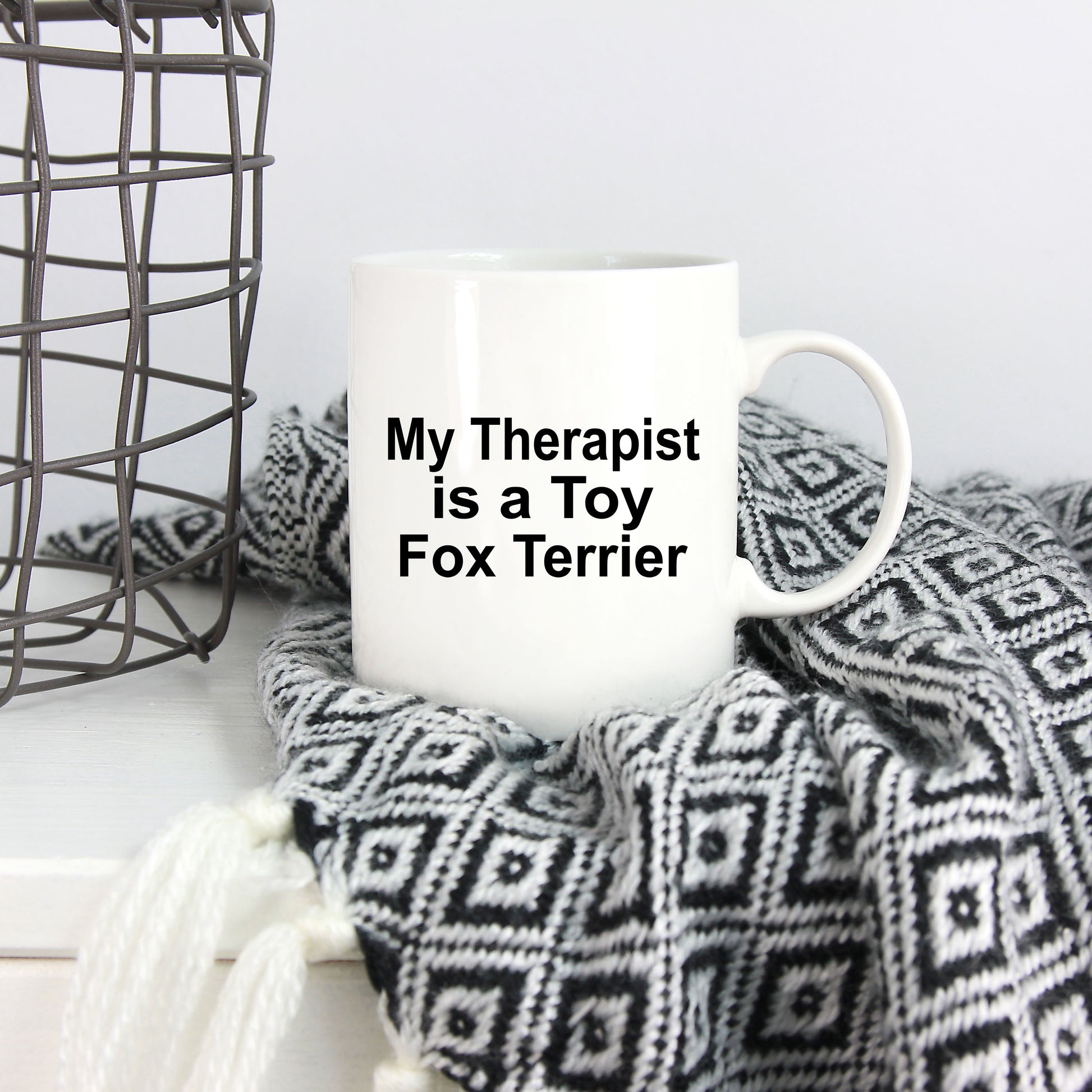 My Therapist is a Toy Fox Terrier Mug – Funny Dog Lover Coffee Cup – 11 oz or 15 oz White Ceramic Gift for Pet Parents, Dog Moms & Dads - Mallard Moon Gift Shop