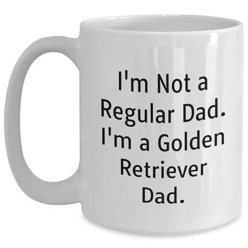 Golden Retriever Dad Funny Quote White Coffee Mug, Gifts for Golden Retriever Dog Lovers from Men, Women, Family - Birthday Unique Gifts