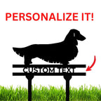 Dachshund Long Haired Custom Address, Name Metal Yard Sign