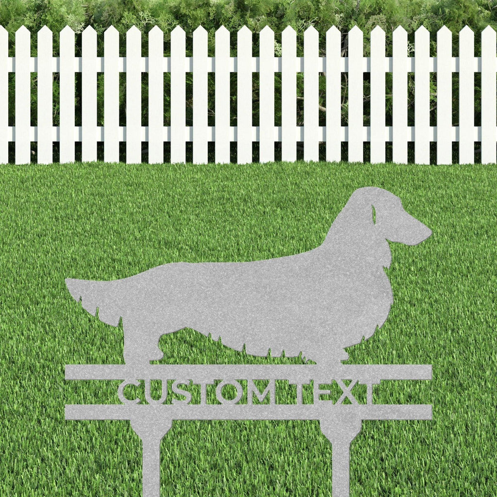 Dachshund Long Haired Custom Address, Name Metal Yard Sign