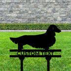 Dachshund Long Haired Custom Address, Name Metal Yard Sign