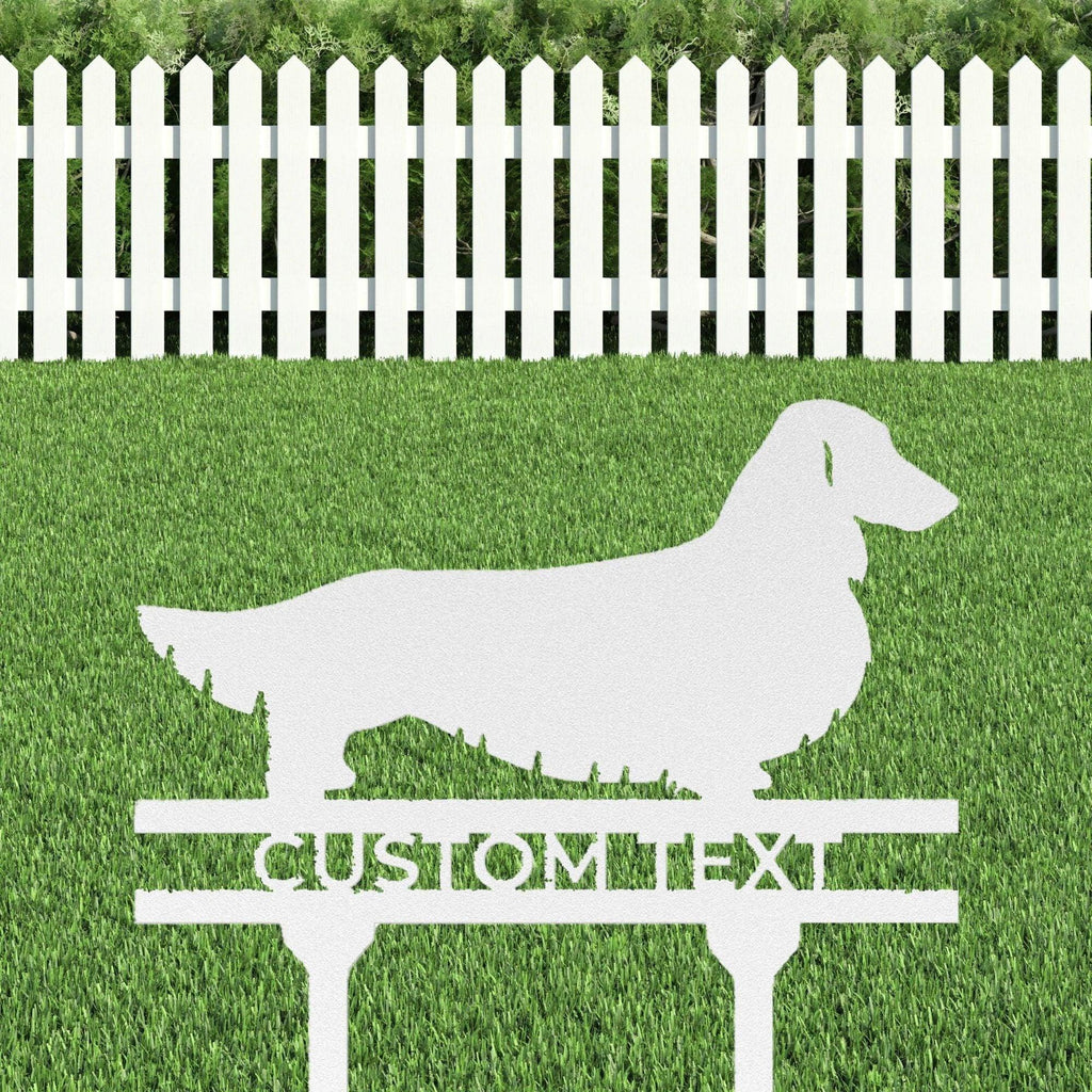 Dachshund Long Haired Custom Address, Name Metal Yard Sign