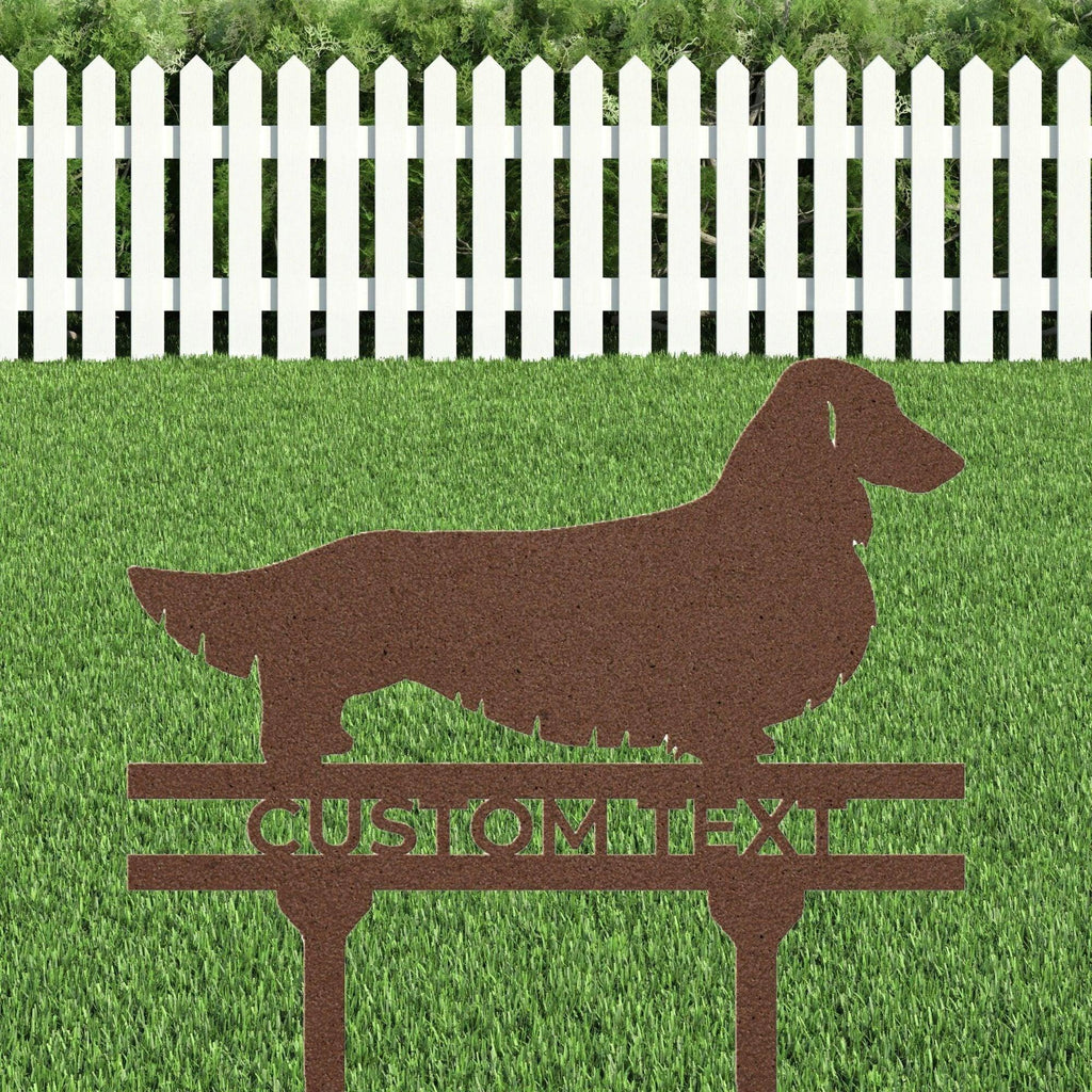 Dachshund Long Haired Custom Address, Name Metal Yard Sign