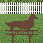 Dachshund Long Haired Custom Address, Name Metal Yard Sign