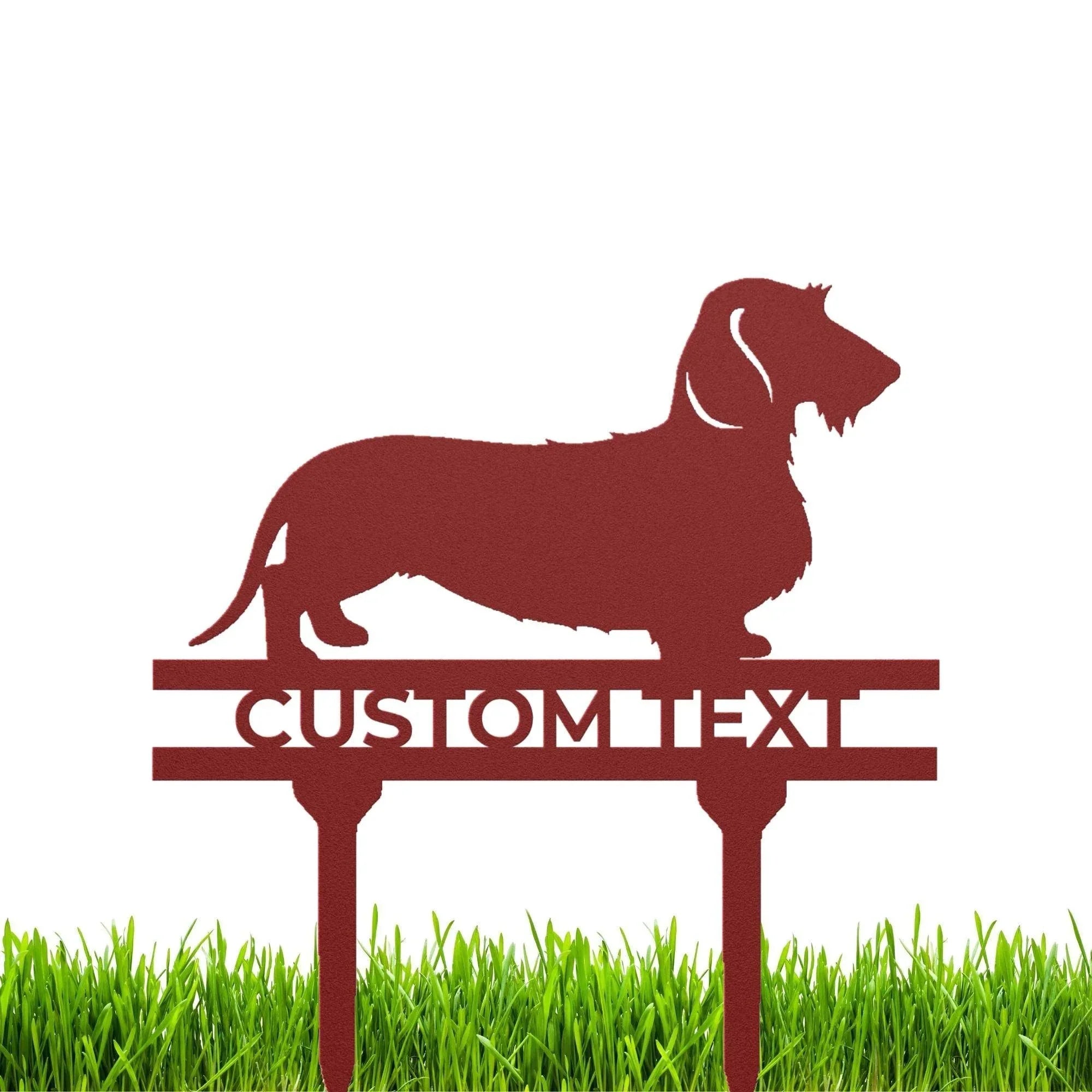 Dachshund Wire Haired Custom Address, Name Metal Yard Sign