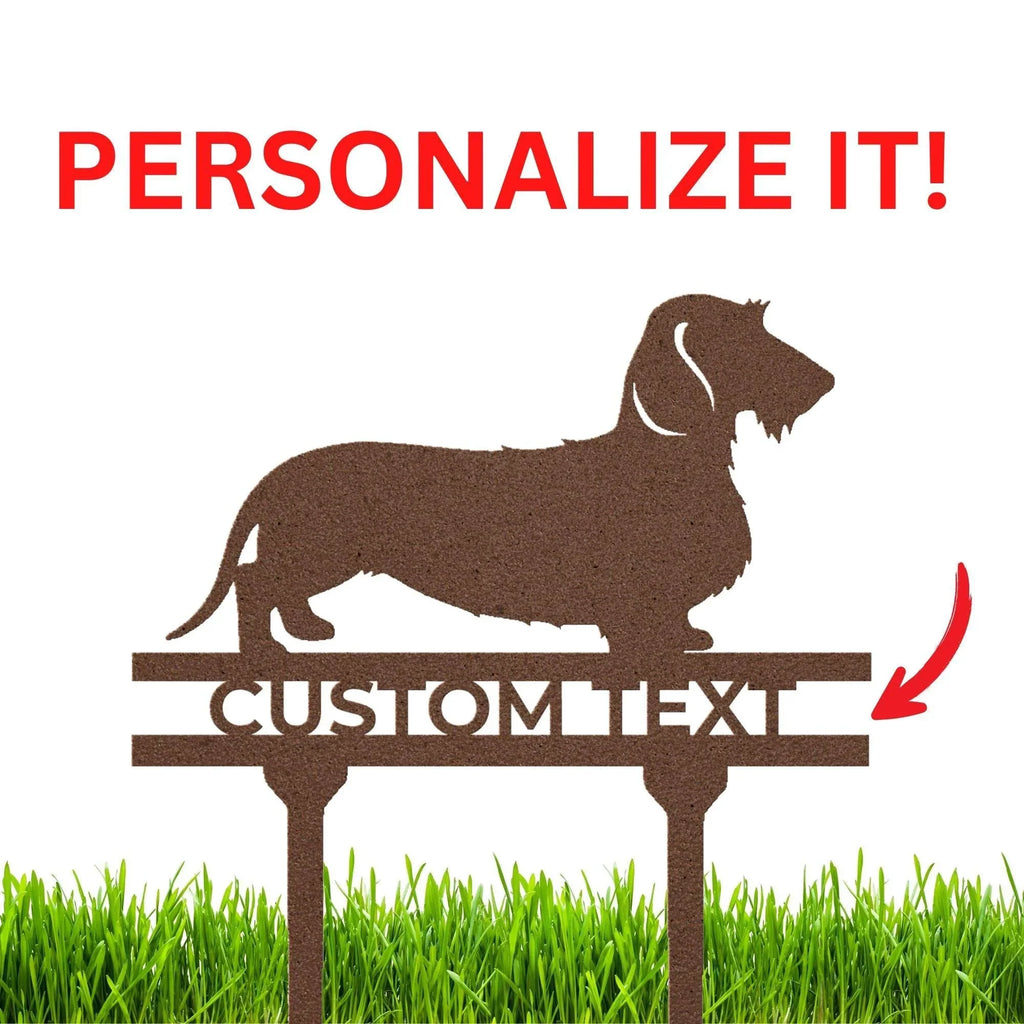 Dachshund Wire Haired Custom Address, Name Metal Yard Sign