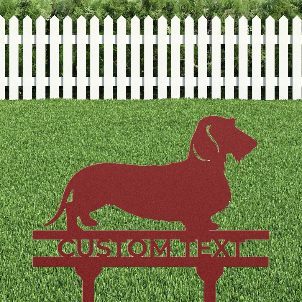 Dachshund Wire Haired Custom Address, Name Metal Yard Sign