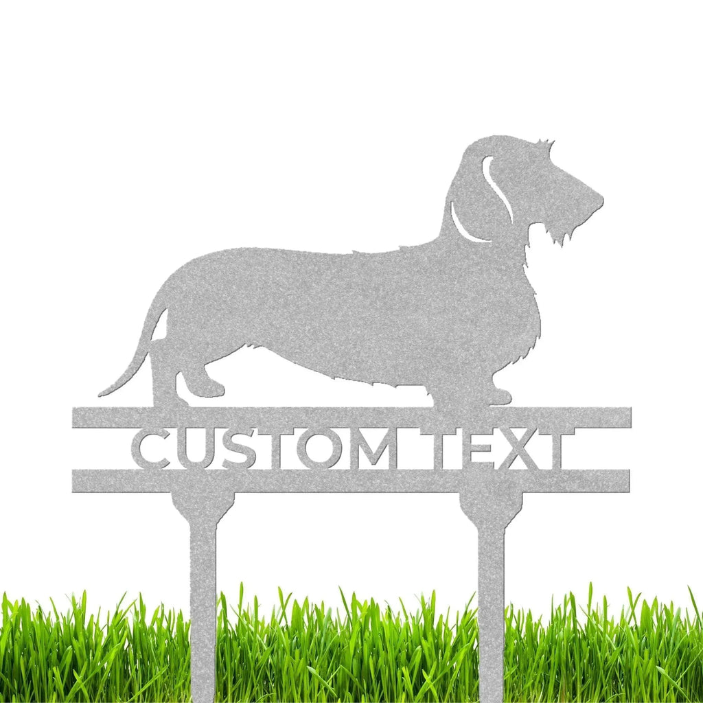 Dachshund Wire Haired Custom Address, Name Metal Yard Sign