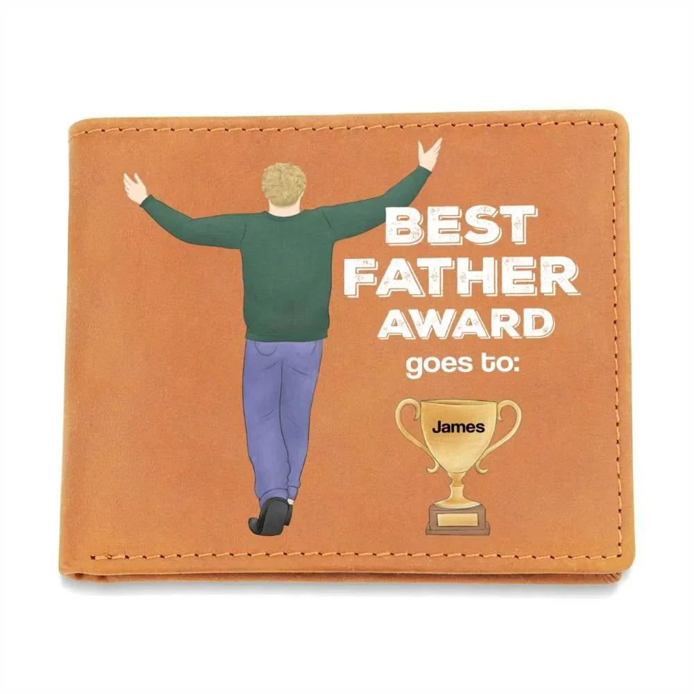 Dad Custom Leather Wallet - Best Father Award