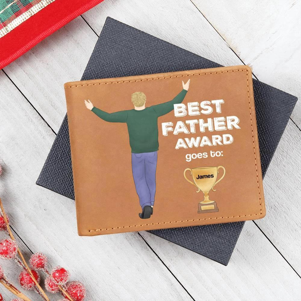 Dad Custom Leather Wallet - Best Father Award