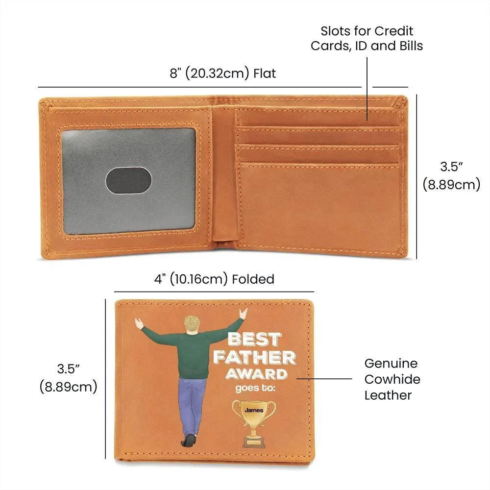 Dad Custom Leather Wallet - Best Father Award