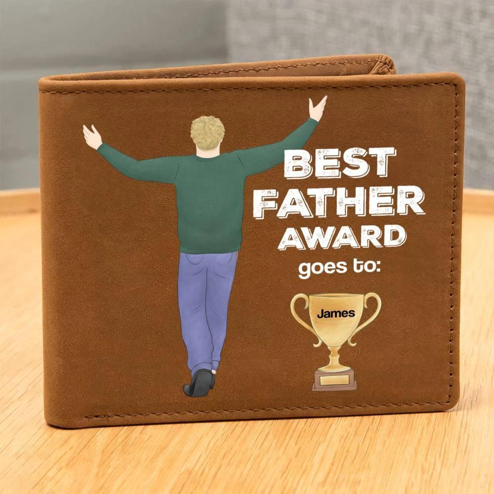 Dad Custom Leather Wallet - Best Father Award
