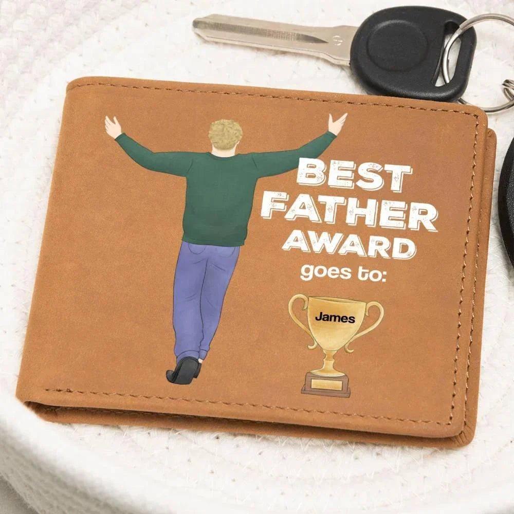 Dad Custom Leather Wallet - Best Father Award