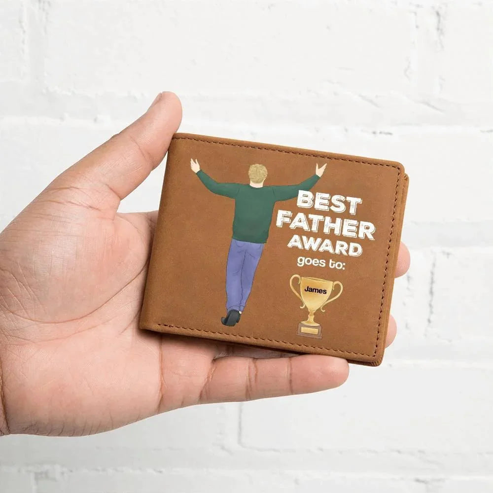 Dad Custom Leather Wallet - Best Father Award