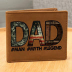 DAD Custom Printed Leather Wallet - Man - Myth - Legend