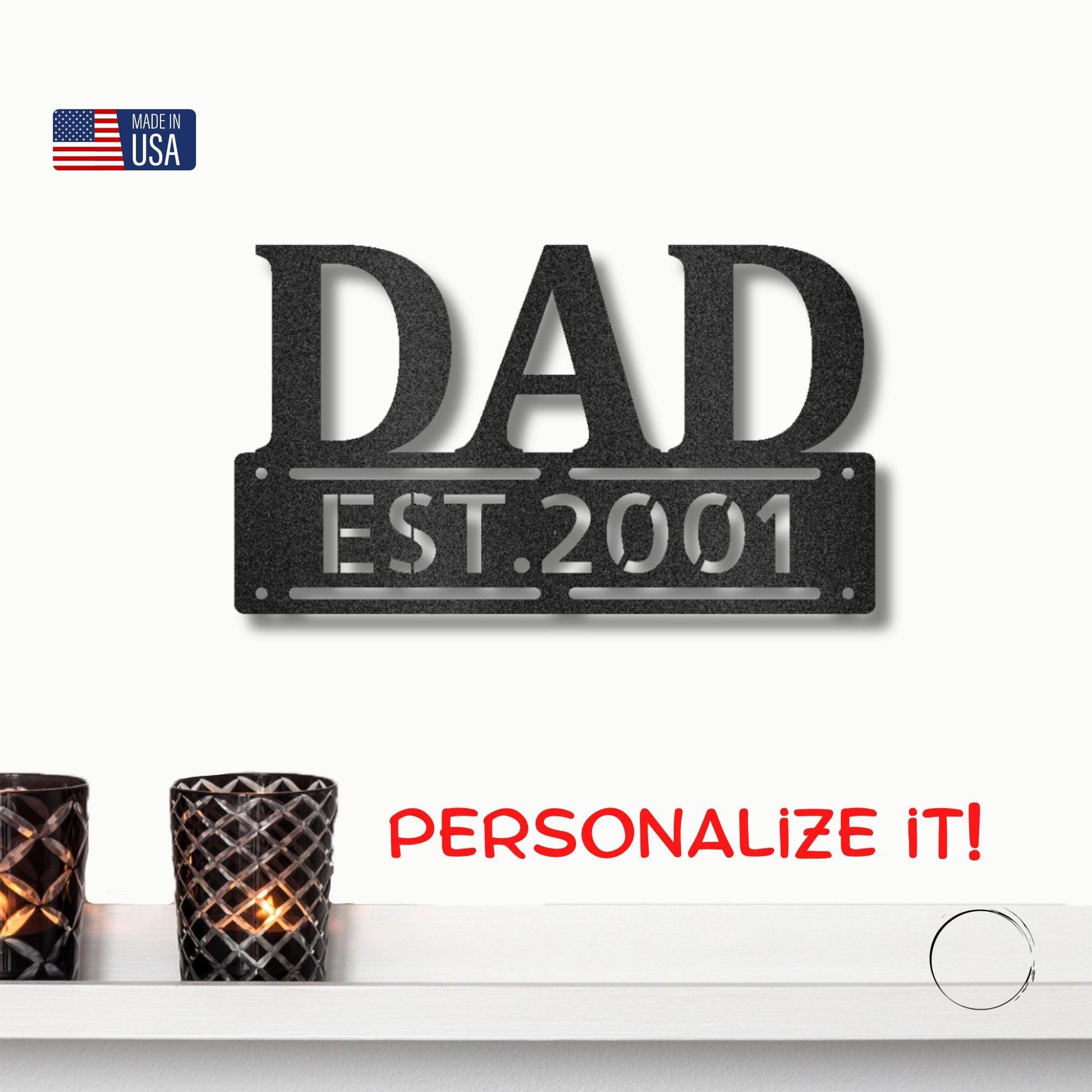 Dad Father's Day Birthday Personalized Steel Wall Sign Metal Art - Mallard Moon Gift Shop