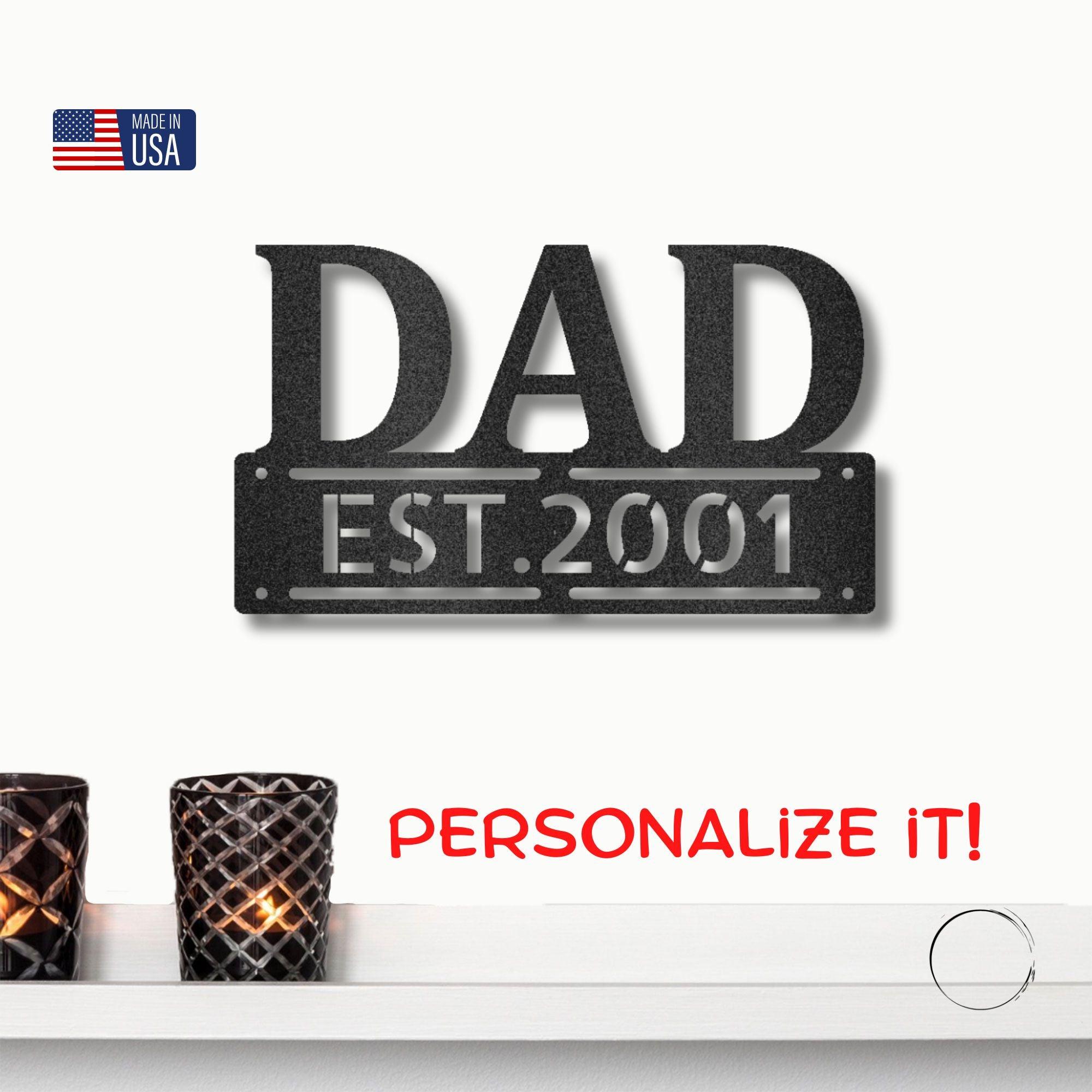 Dad Father's Day Birthday Personalized Steel Wall Sign Metal Art - Mallard Moon Gift Shop