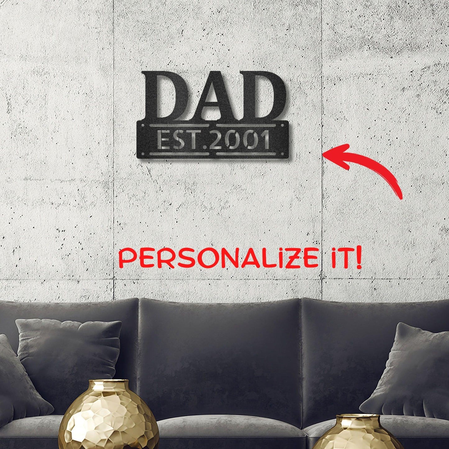 Dad Father's Day Birthday Personalized Steel Wall Sign Metal Art - Mallard Moon Gift Shop