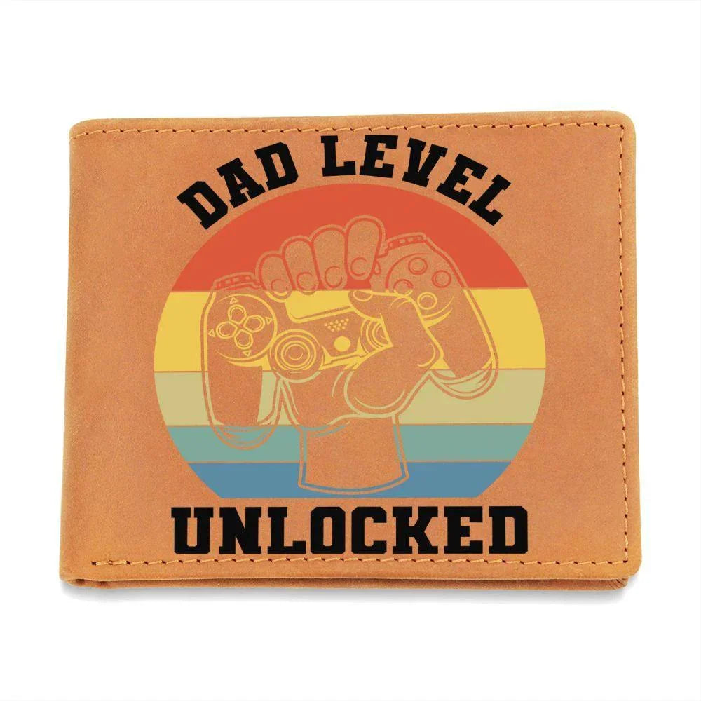 Dad Level Unlocked Leather Wallet