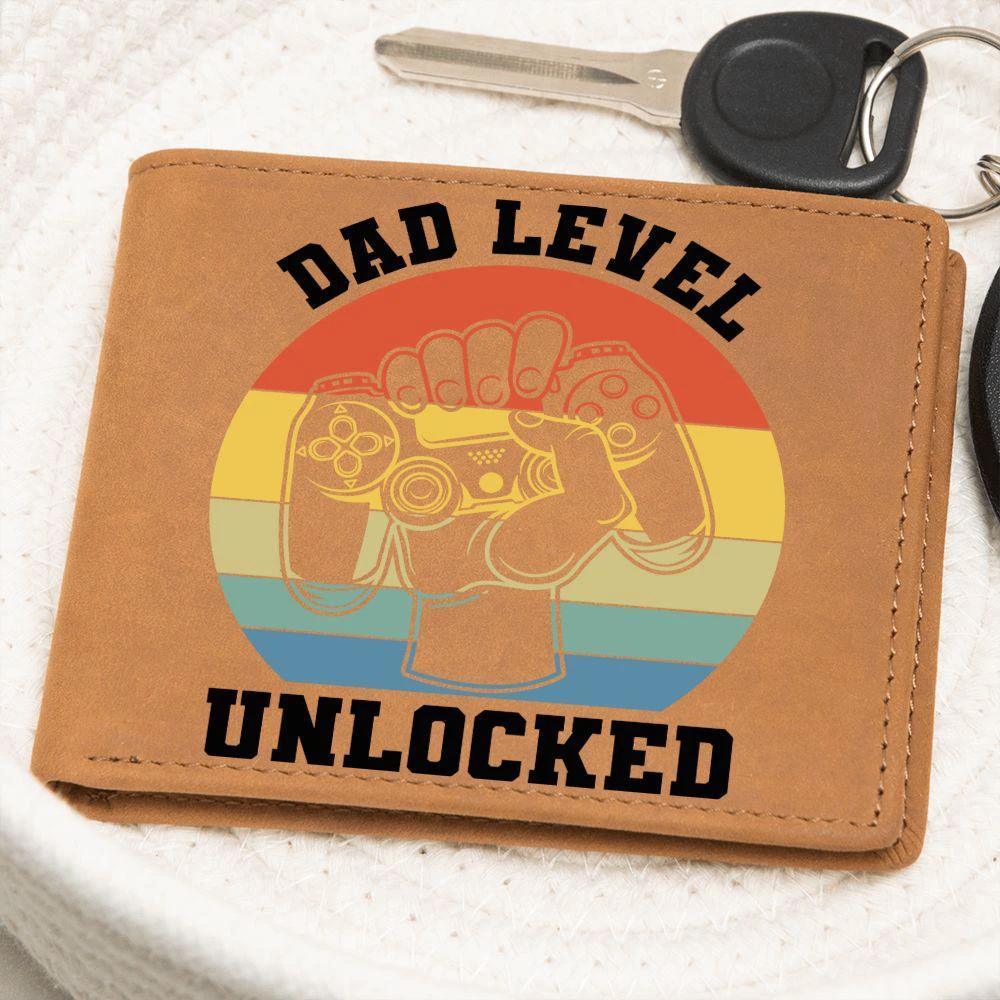 Dad Level Unlocked Leather Wallet