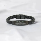 Dad Long Distance Relationship No matter the miles that separate us, Our Bond Remains Unbreakable Braided Leather Bracelet Birthday Father's Day Christmas Unique Gifts