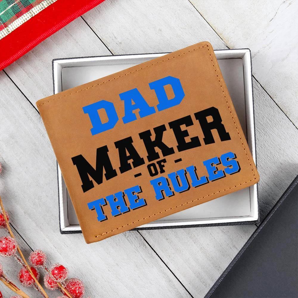 DAD - Maker of the Rules Personalized Leather Wallet