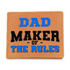 DAD - Maker of the Rules Personalized Leather Wallet