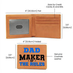 DAD - Maker of the Rules Personalized Leather Wallet