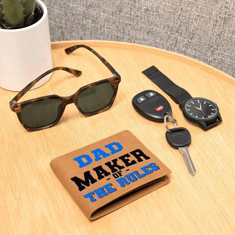 DAD - Maker of the Rules Personalized Leather Wallet