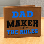 DAD - Maker of the Rules Personalized Leather Wallet